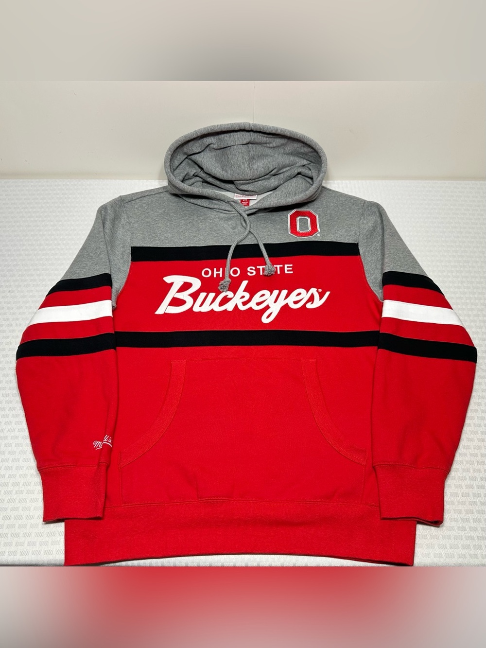 Ohio State Buckeyes Mitchell & Ness Throwback Head Coach Hoodie Men's Medium